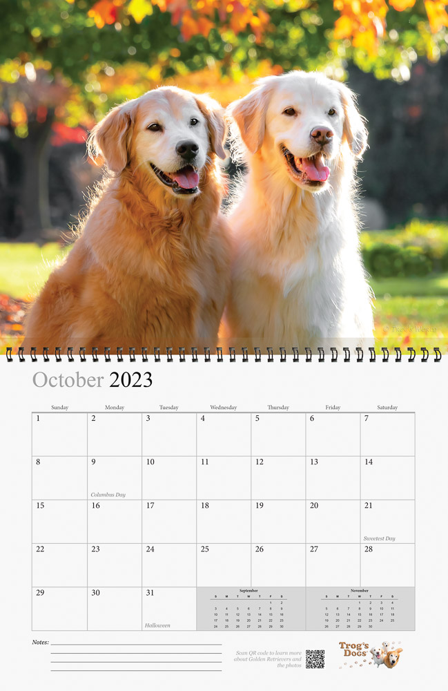 Trog's Dogs - Golden Retrievers Wall Calendar 2023